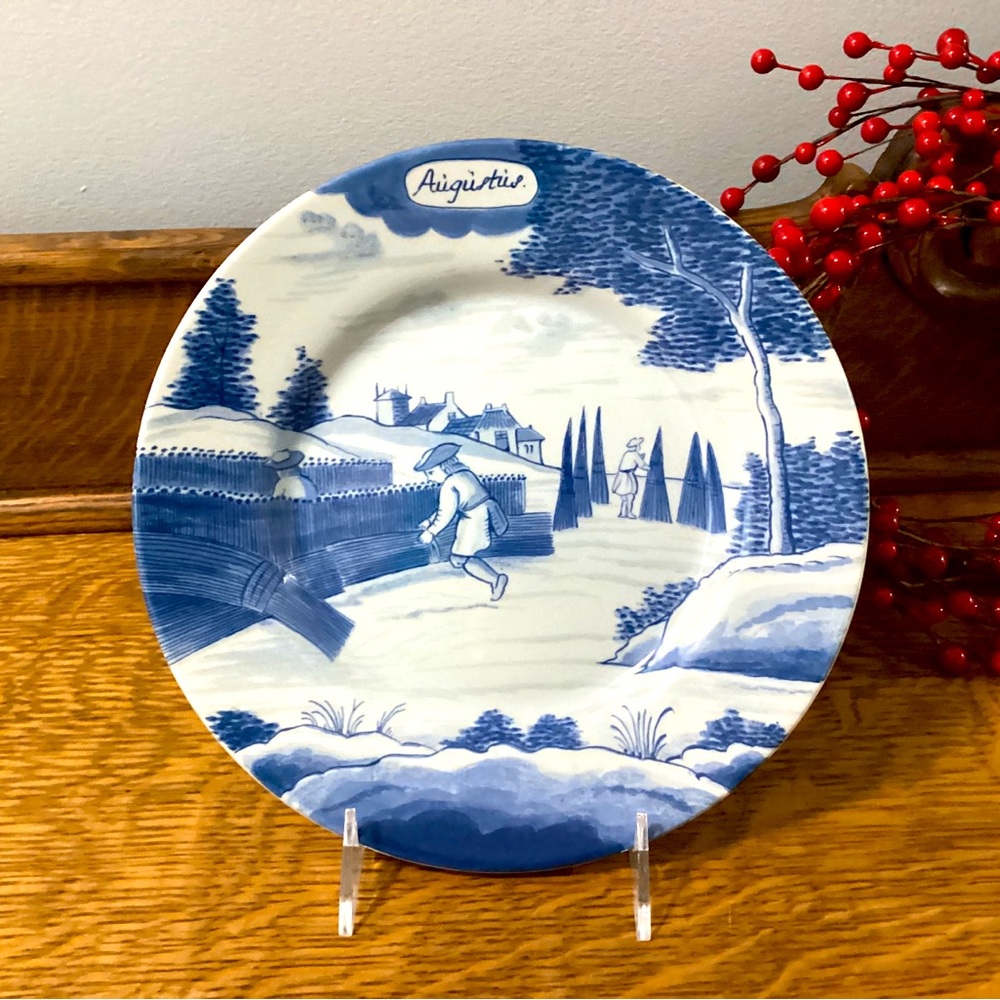 Delft Style Metropolitan Museum Of Art Month of the Year August Plate / Holland